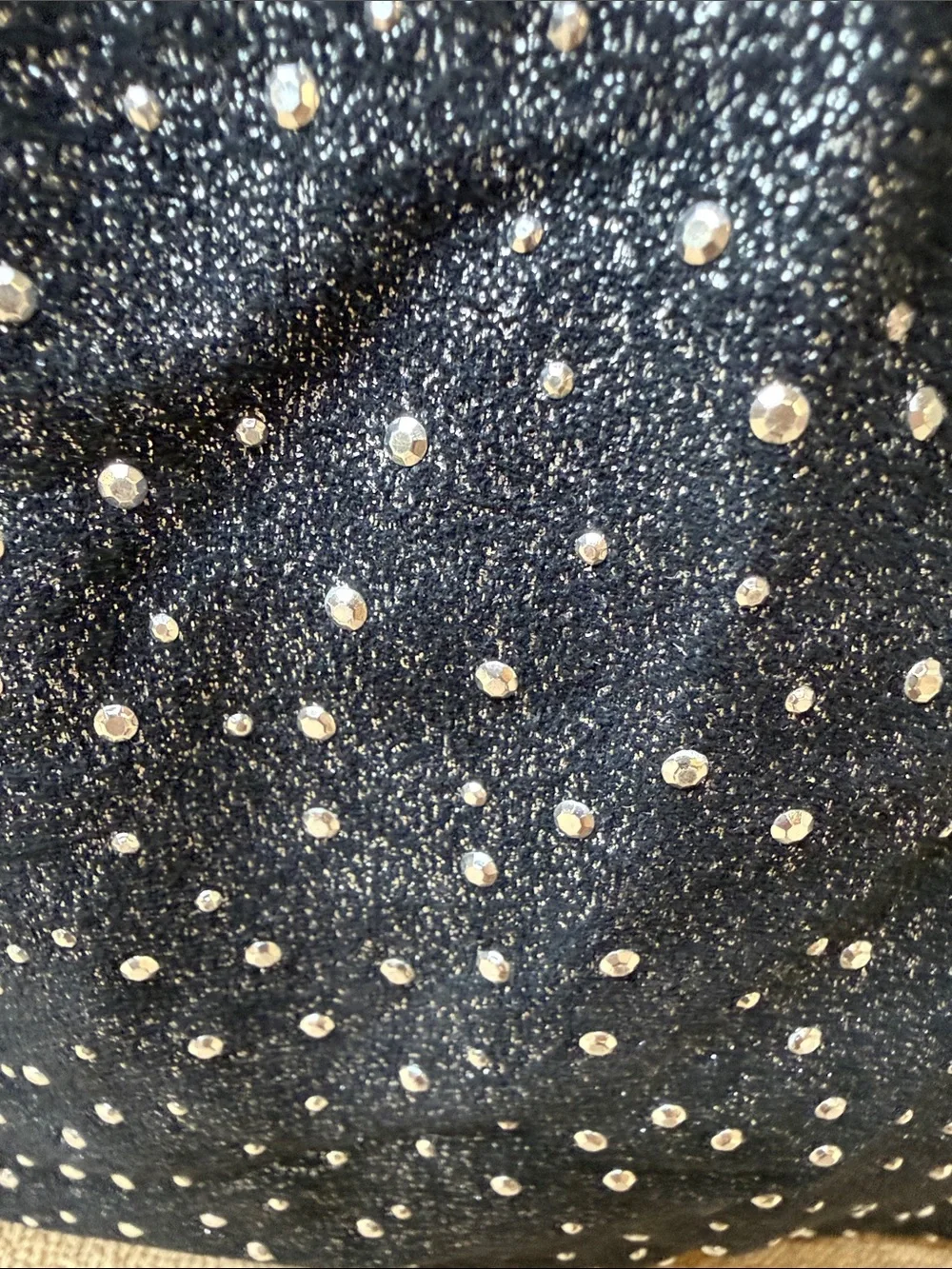 SWEET CAKES Y2K Shimmer Rhinestone Slouchy Hobo Shoulder Bag Starry Night
